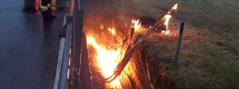 Kabelbrand in Künette