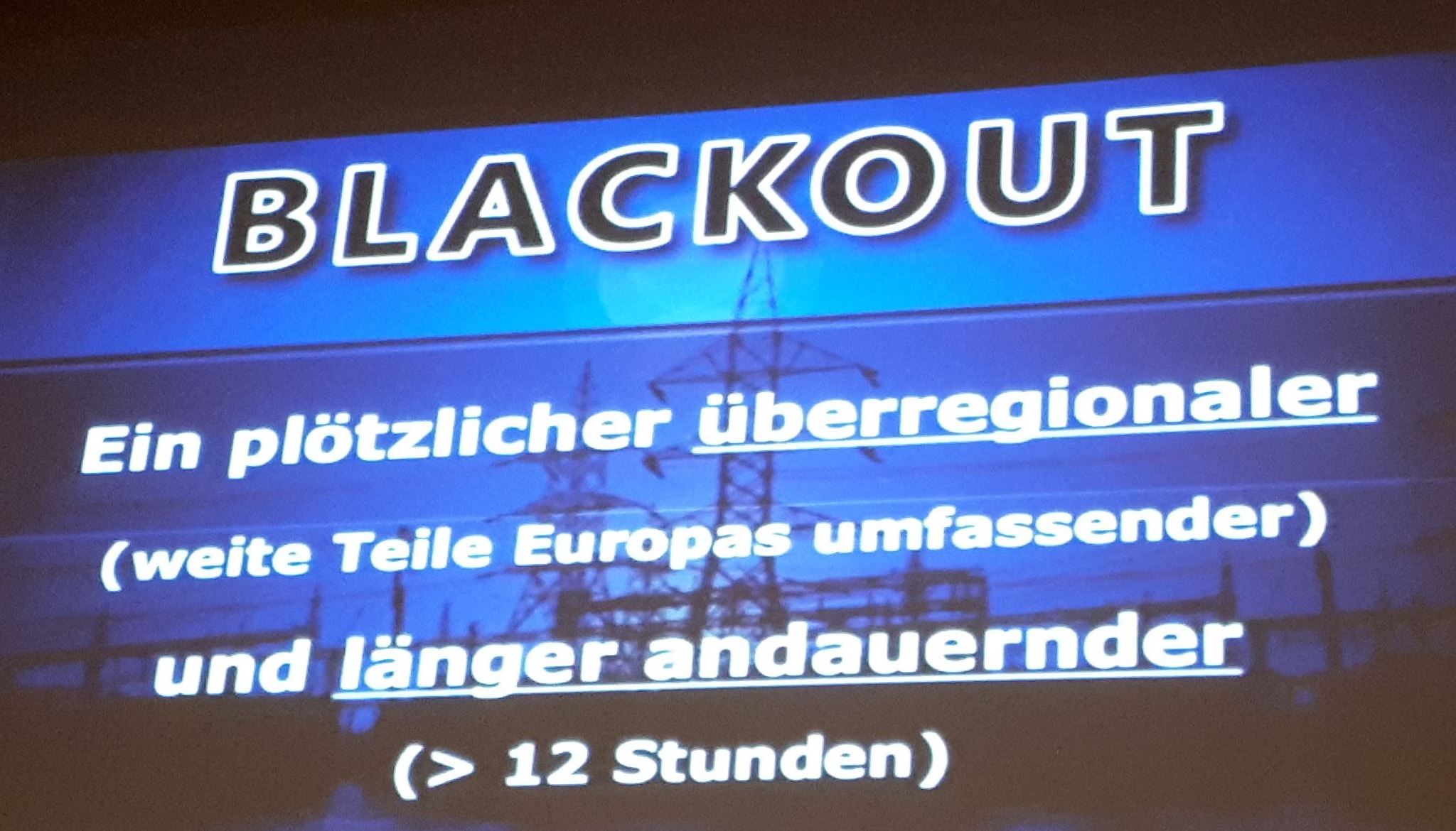 Fachvortrag BLACKOUT