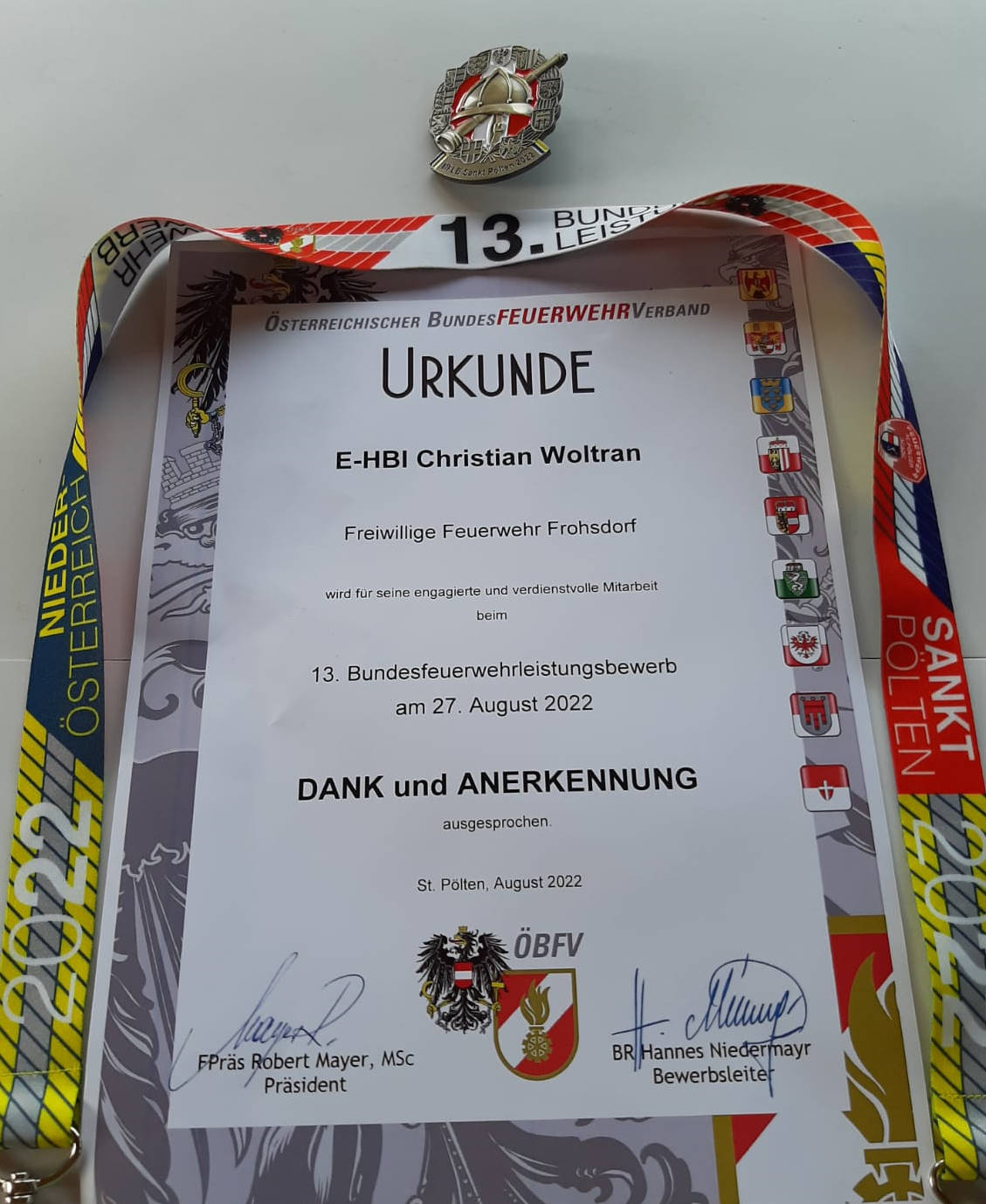 Anerkennung beim Bundesfeuerwehrbewerb